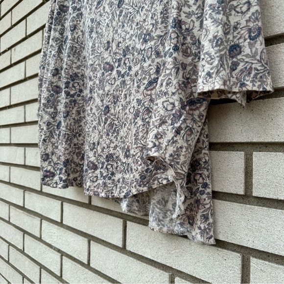 Rachel Zoe Knit Linen Scoop V-Neck Three Quarter Sleeve Top Floral Print - Picture 4 of 7